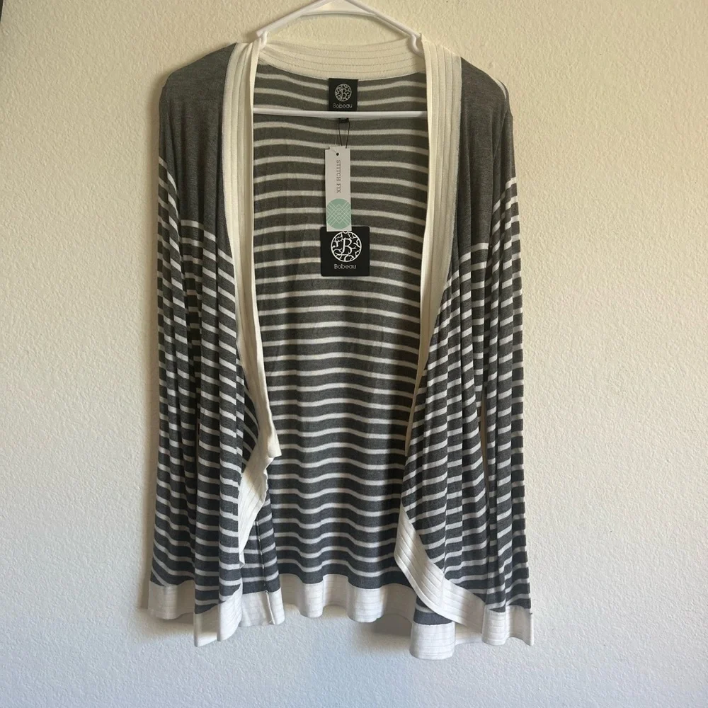 NWT BOBEAU collection waterfall open CARDIGAN SMALL
